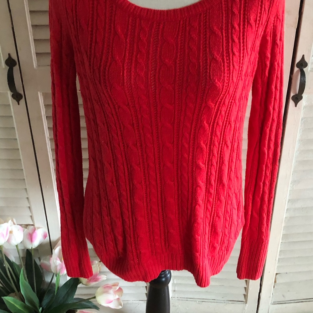 American Eagle Red Wool Knit Pullover Sweater - image 3